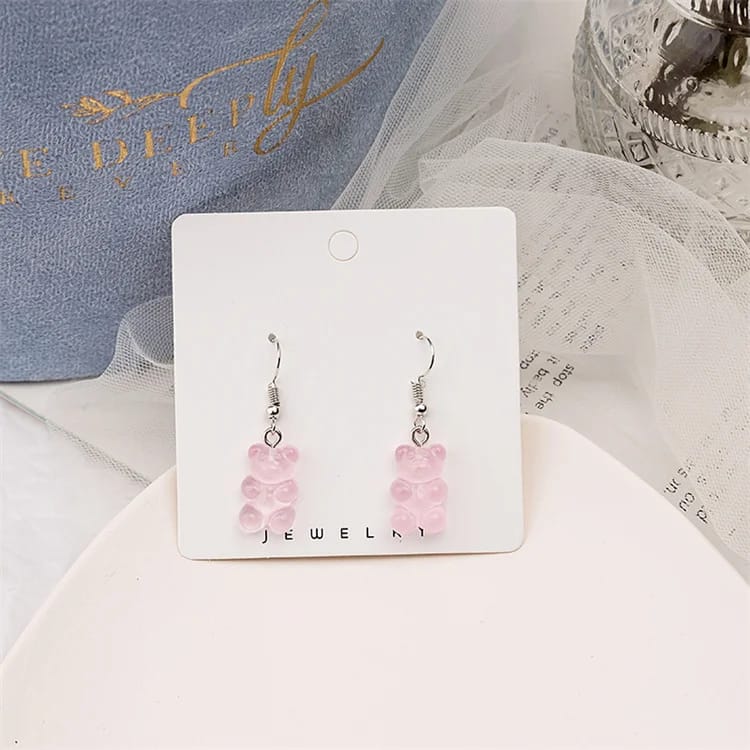 Aretes de gomita rosa