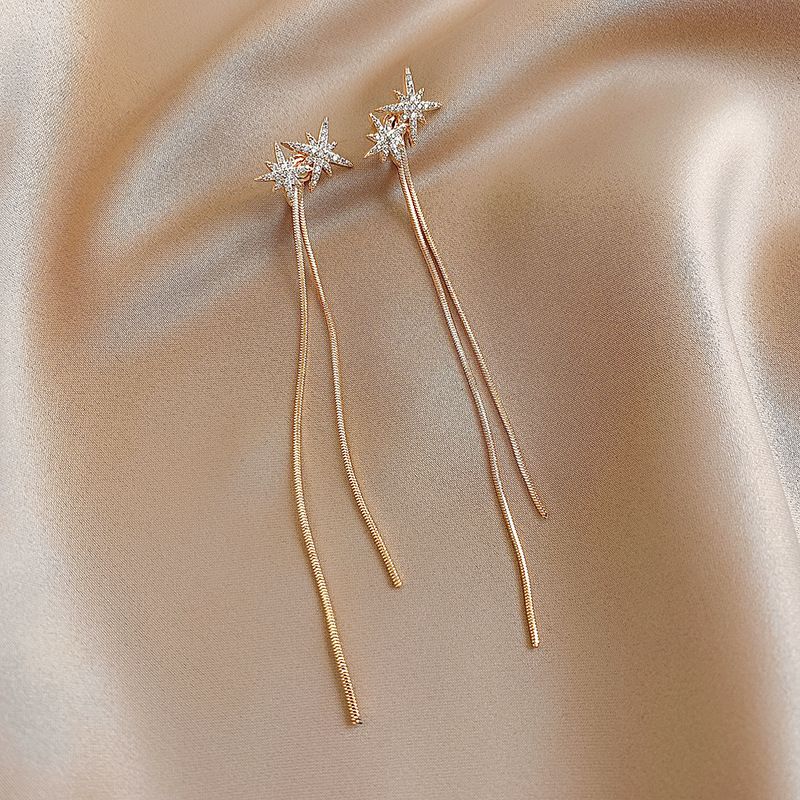 Aretes largos de estrella fugaz