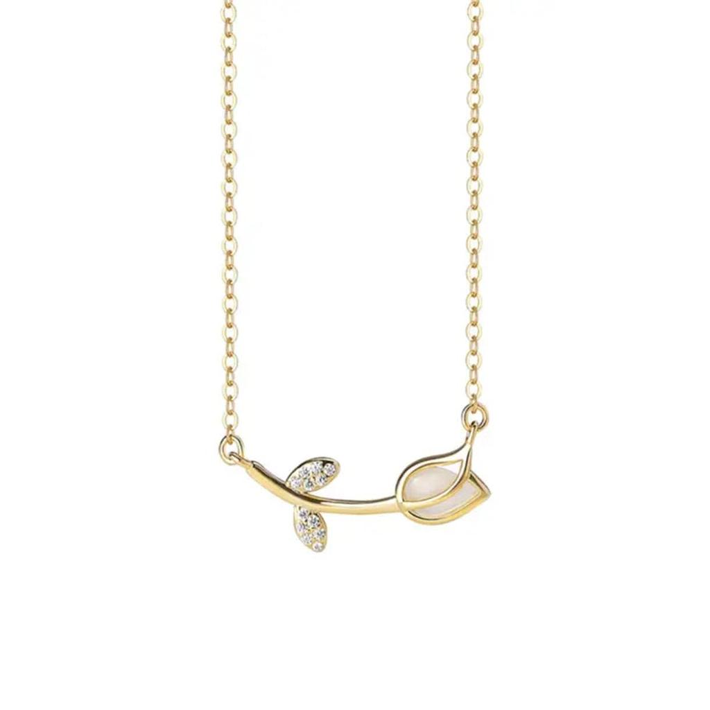 Collar de tulipan dorado