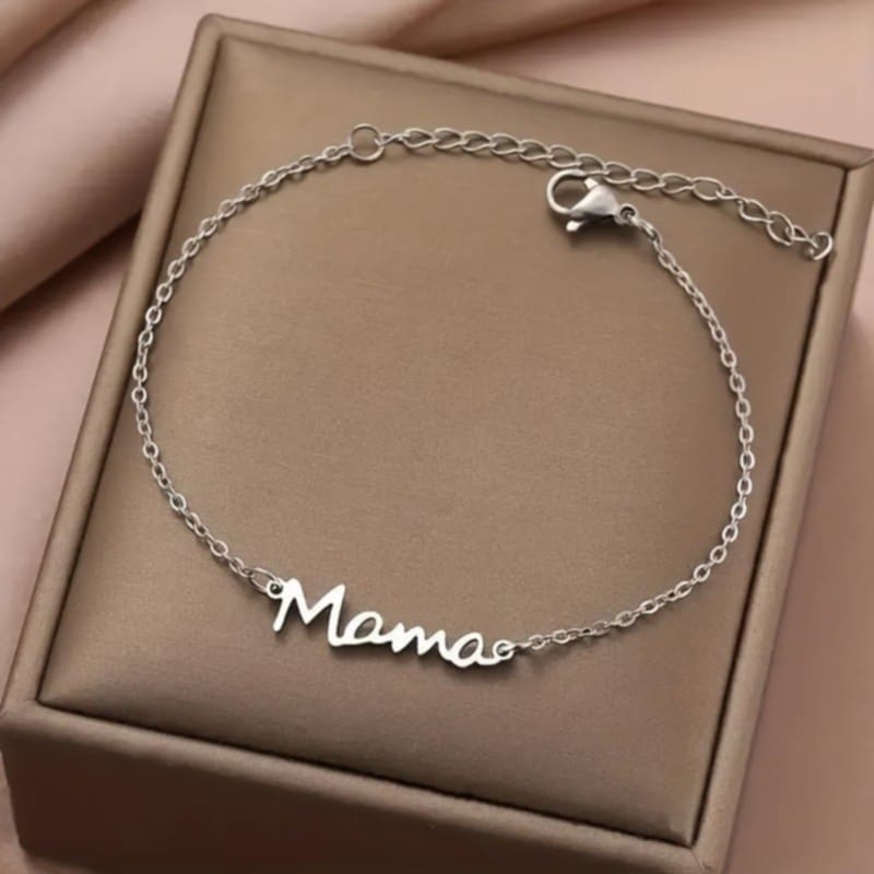 Pulsera mamá plateada