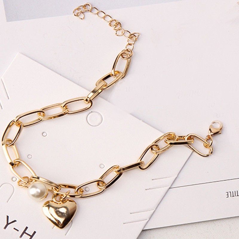 Pulsera de corazón con perla