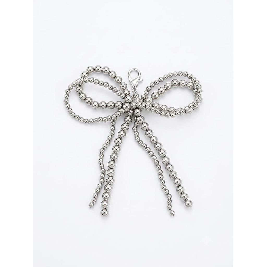 Charms de tenis perlas gris plateado