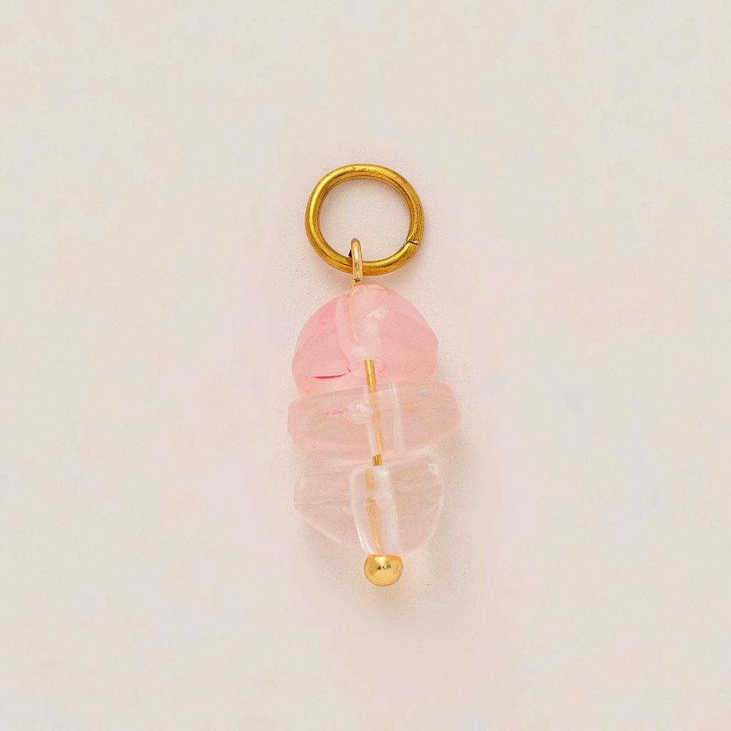 Charm de perlas rosa transparente