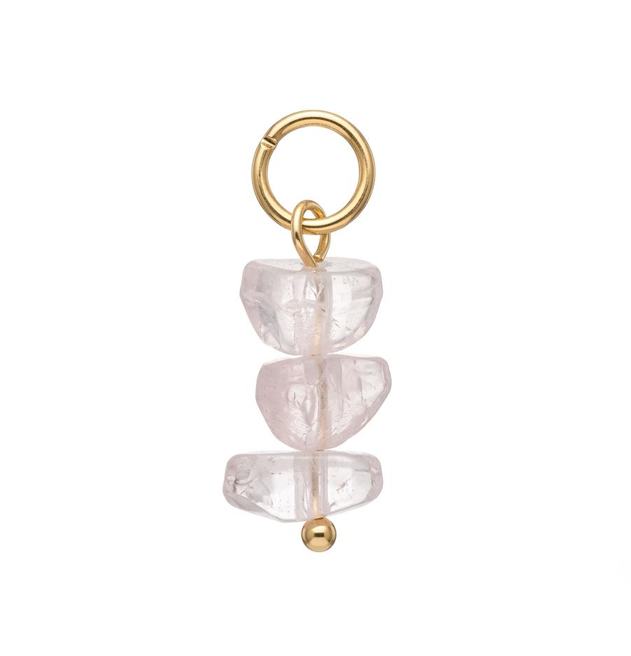 Charm de perlas rosa transparente