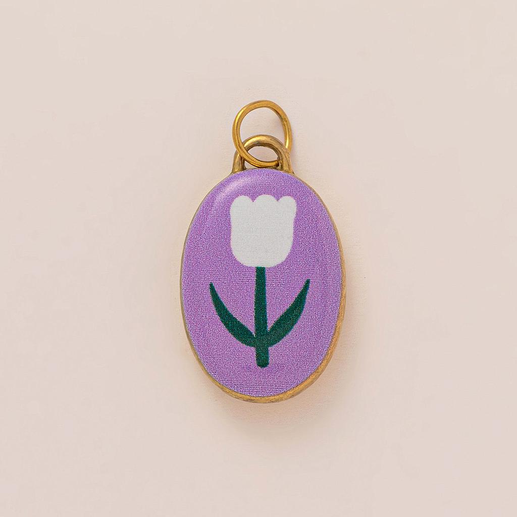 Charm lila de tulipán blanco